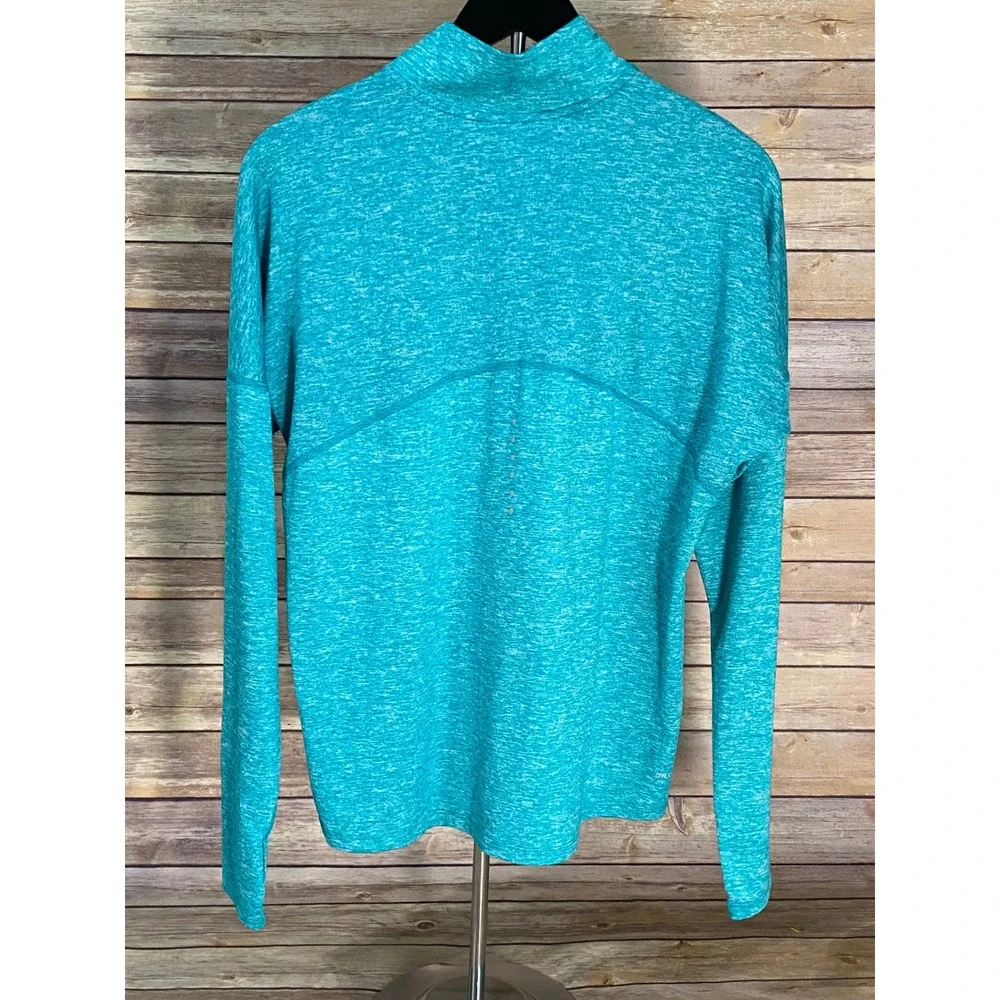 Nike Running Dri-FIT Womens Teal Heather 1/4 Zip Pullover Large